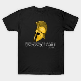 Seneca Stoic Philosophy Quote Be Unconquerable Motivational T-Shirt